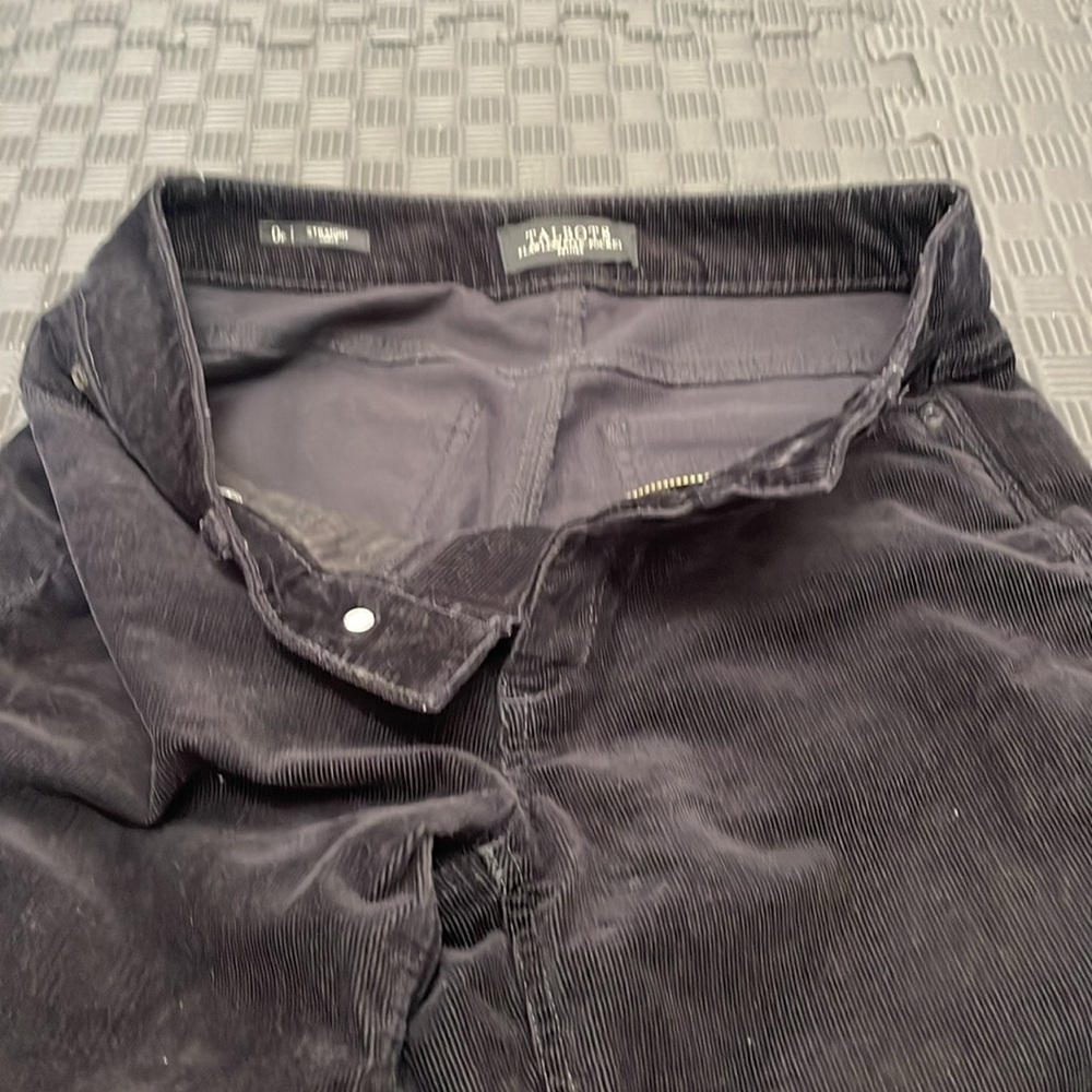 Black corduroy straight curvy size 0p Talbots flawless five pocket petite pants - Picture 3 of 11